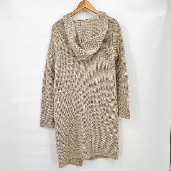 Jenni Kayne EUC Oatmeal Hooded Waffle Cardigan Wool Cashmere Women's Small - Picture 5 of 10